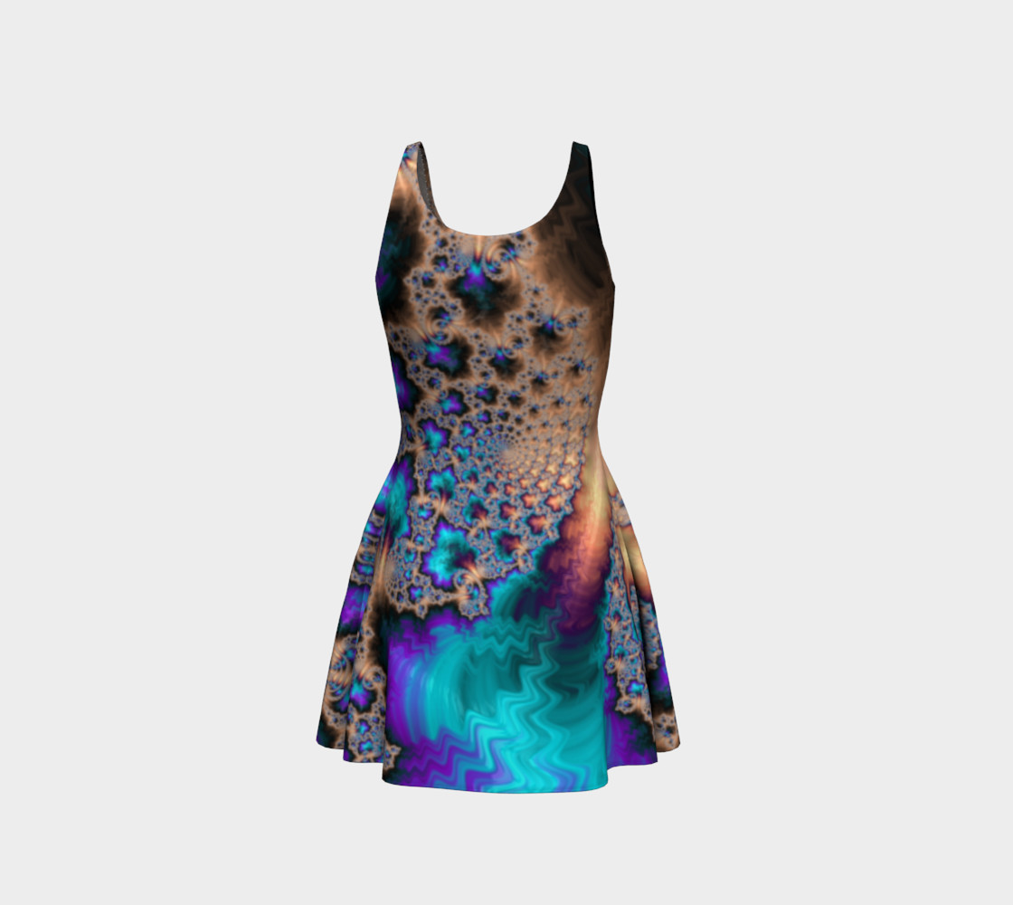 Electric Ocean Flare Dress preview #3