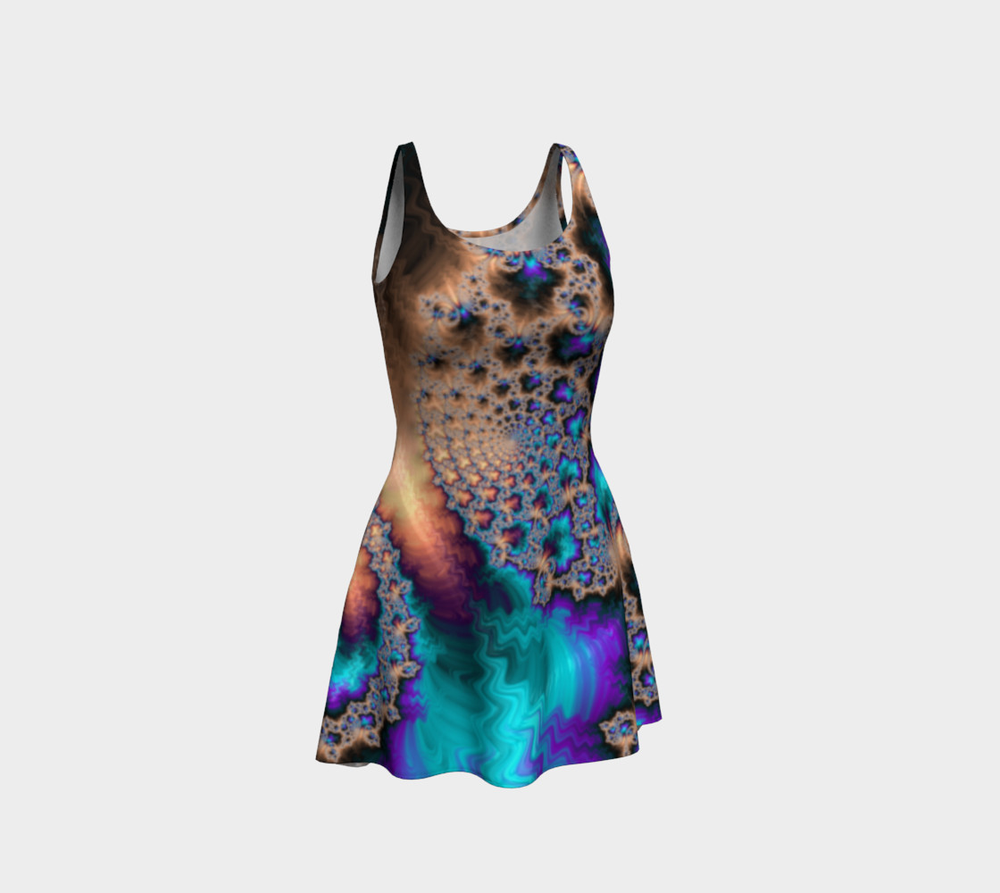 Electric Ocean Flare Dress preview #1