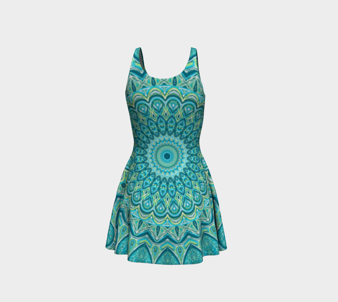 Turquoise Treat Flare Dress preview #3