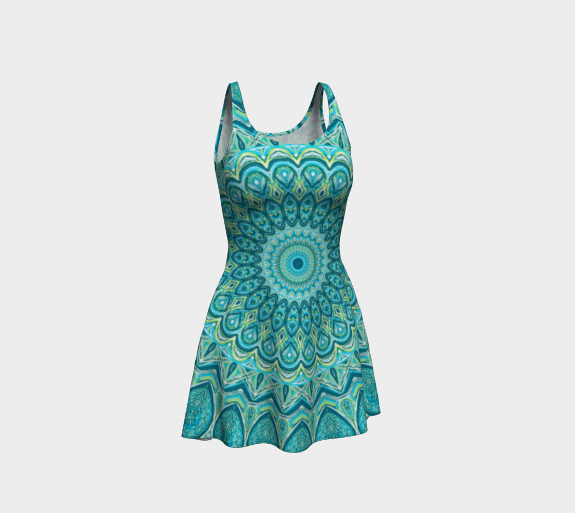 Turquoise Treat Flare Dress preview #1