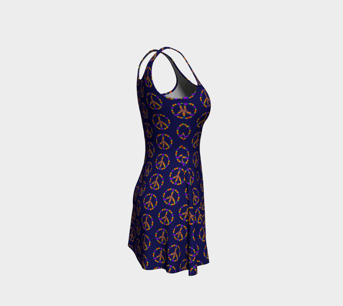 Rainbow Peace Sign Flare Dress preview #4