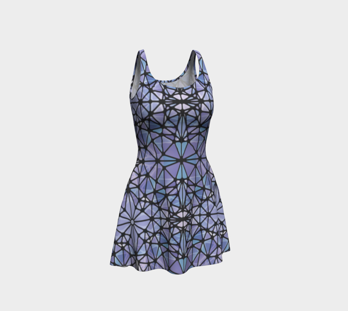 Purple and Blue Kaleidoscope Flare Dress preview #1