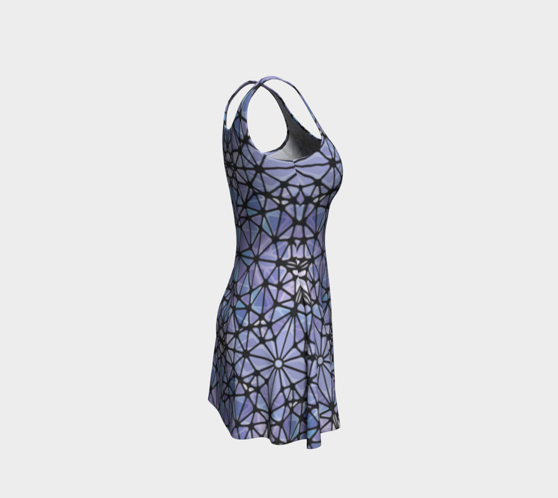 Purple and Blue Kaleidoscope Flare Dress preview #4