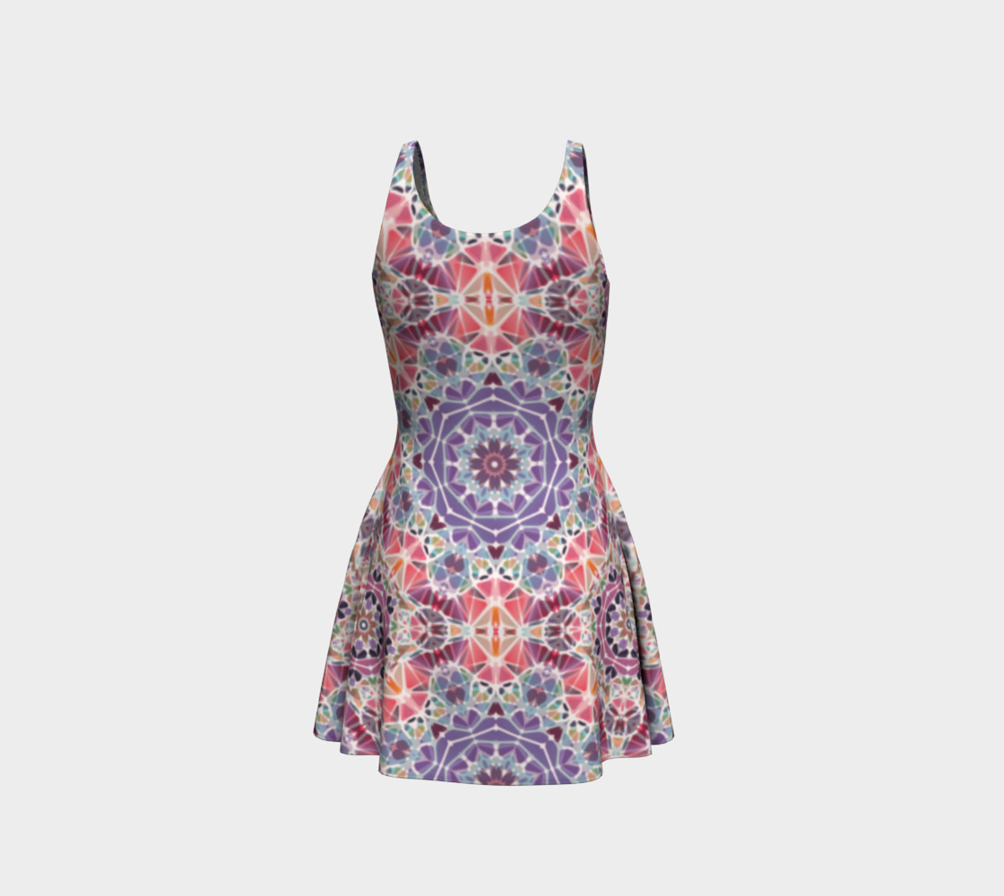 Purple and Pink Kaleidoscope Flare Dress preview #3