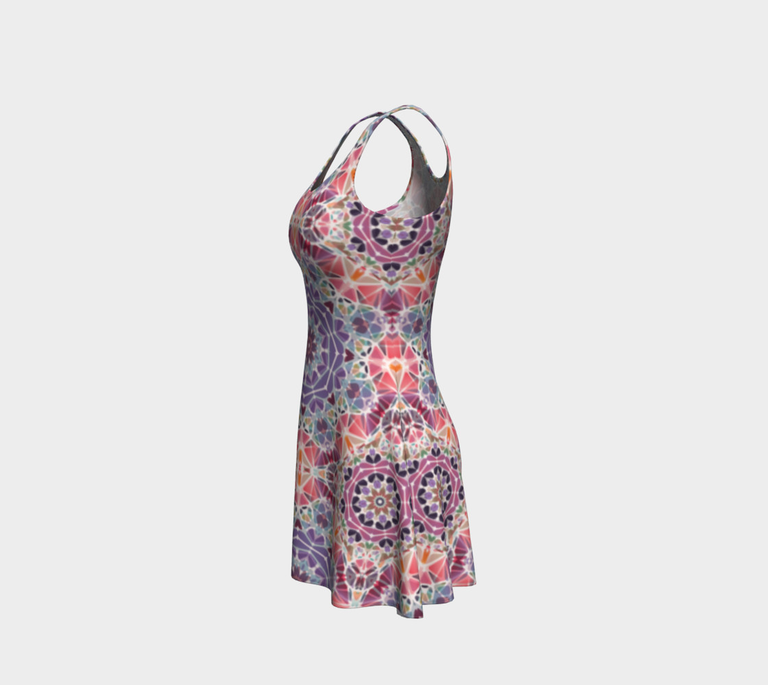 Purple and Pink Kaleidoscope Flare Dress preview #2