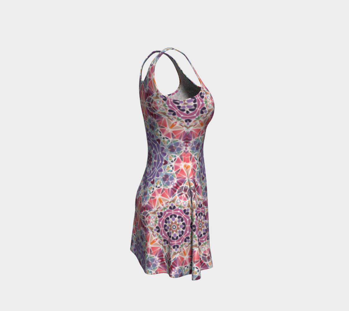 Purple and Pink Kaleidoscope Flare Dress preview #4