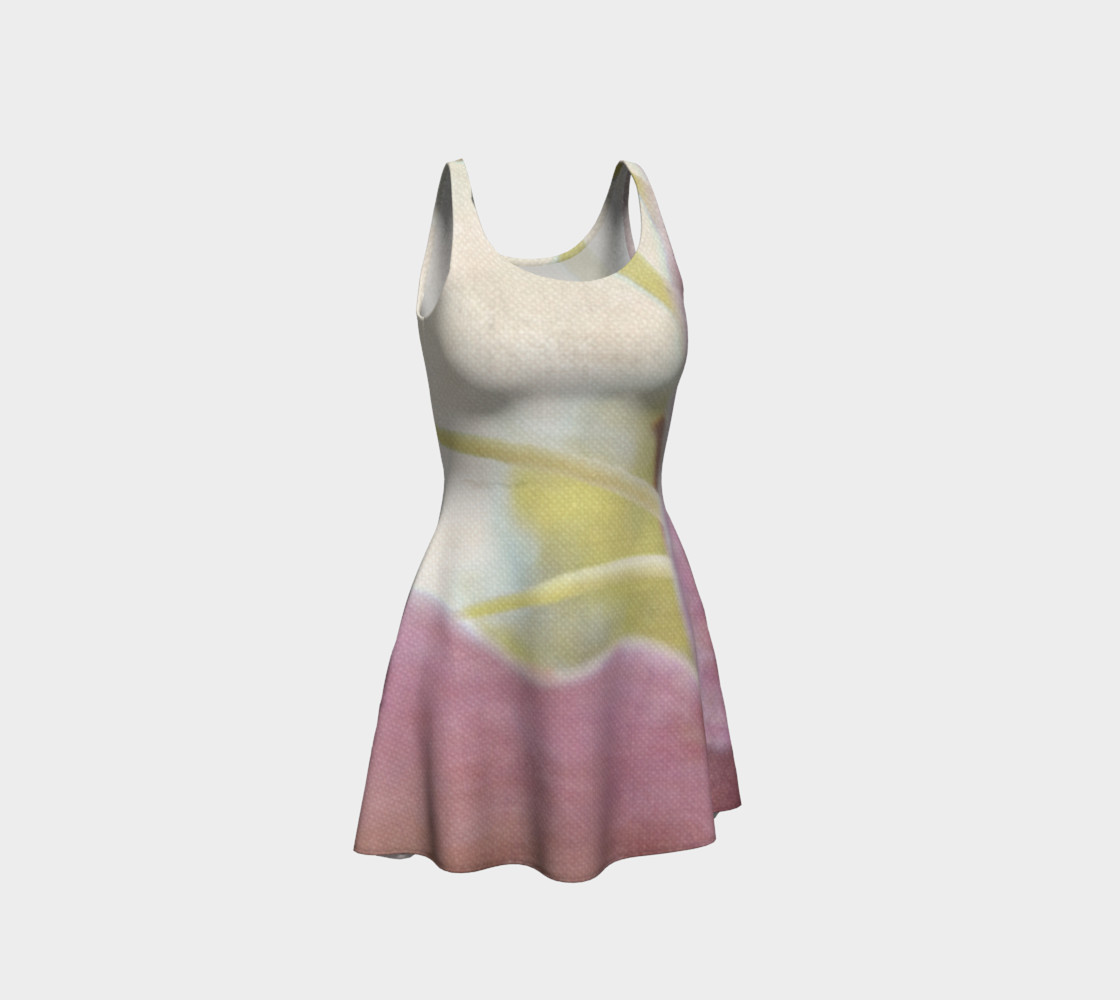 Artistic Pink Lily Flare Dress preview #1