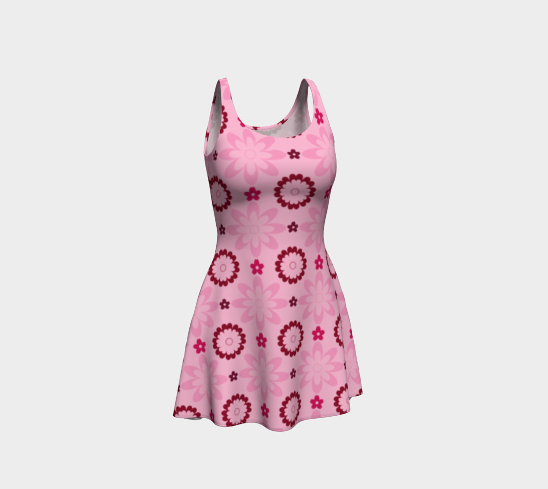 Aperçu de Pink Flower Delight Flare Dress #1