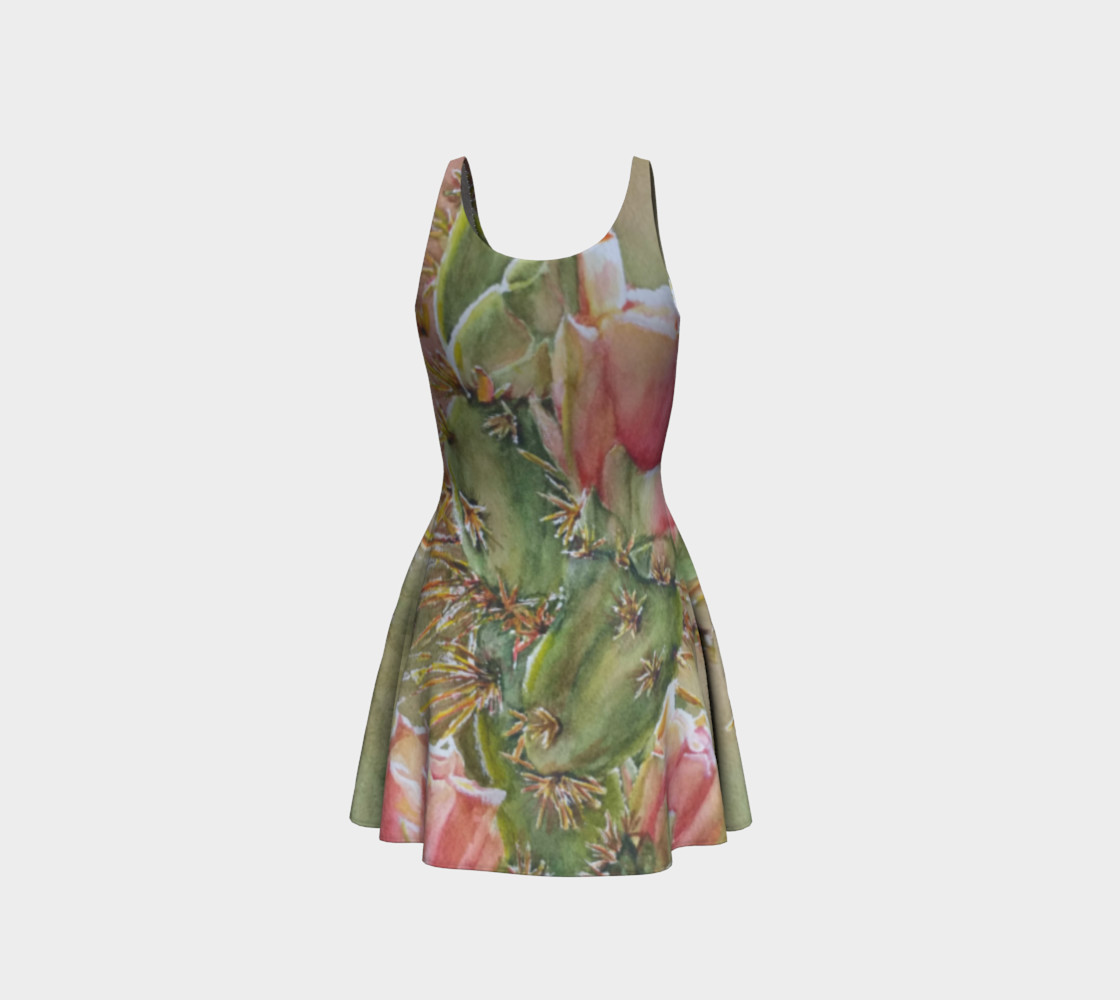 Peach Cactus Flare Dress preview #3