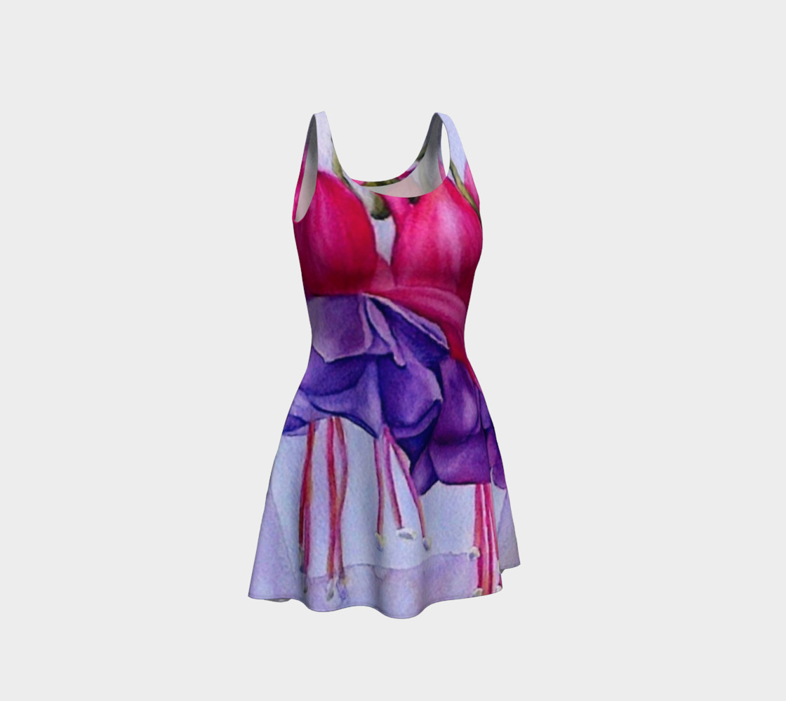 Fuchsia Flower Flare Dress preview #1