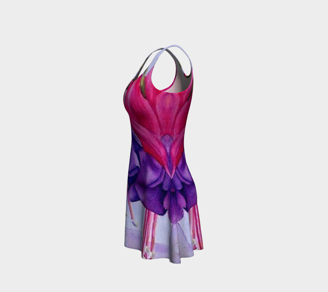 Fuchsia Flower Flare Dress preview #2
