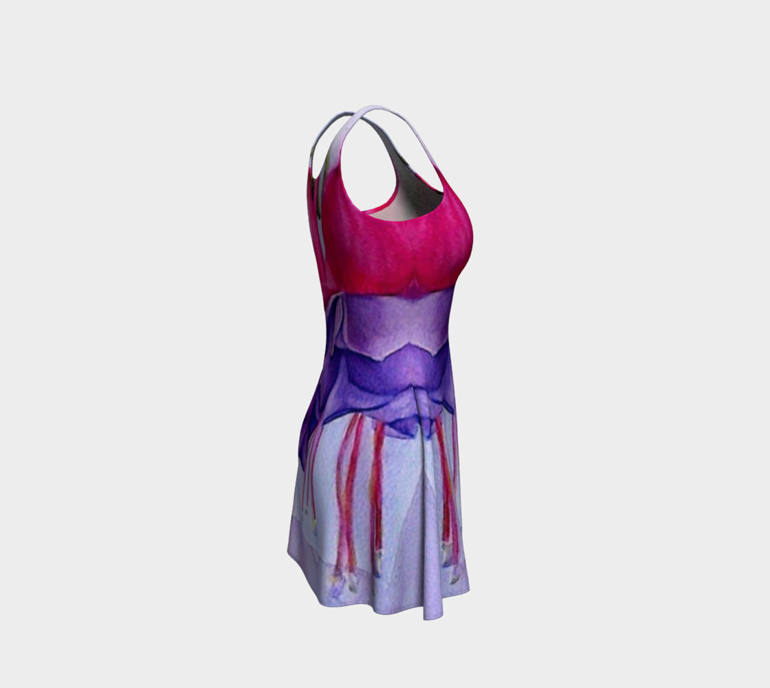 Fuchsia Flower Flare Dress preview #4