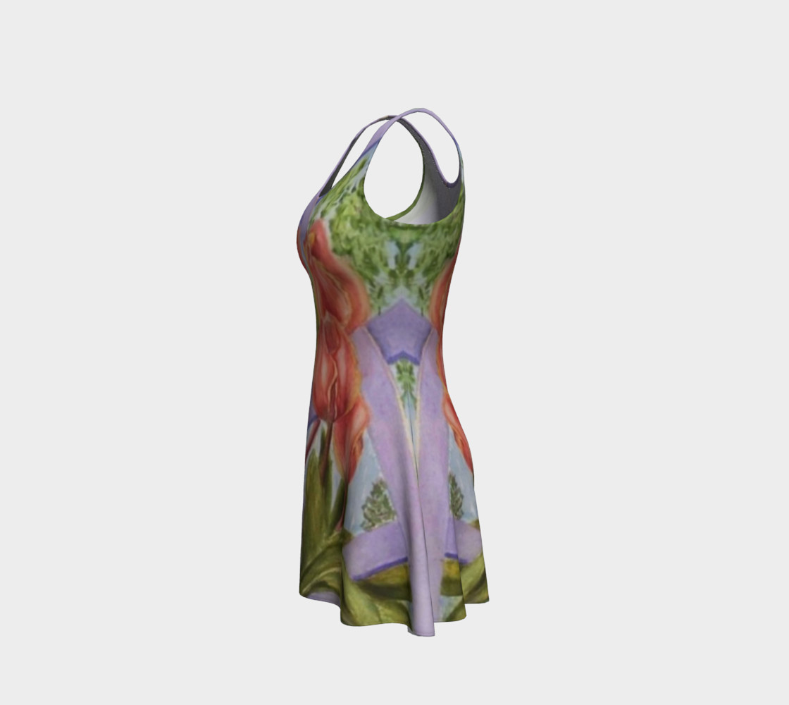 Orange Tulips 2 Flare Dress preview #2