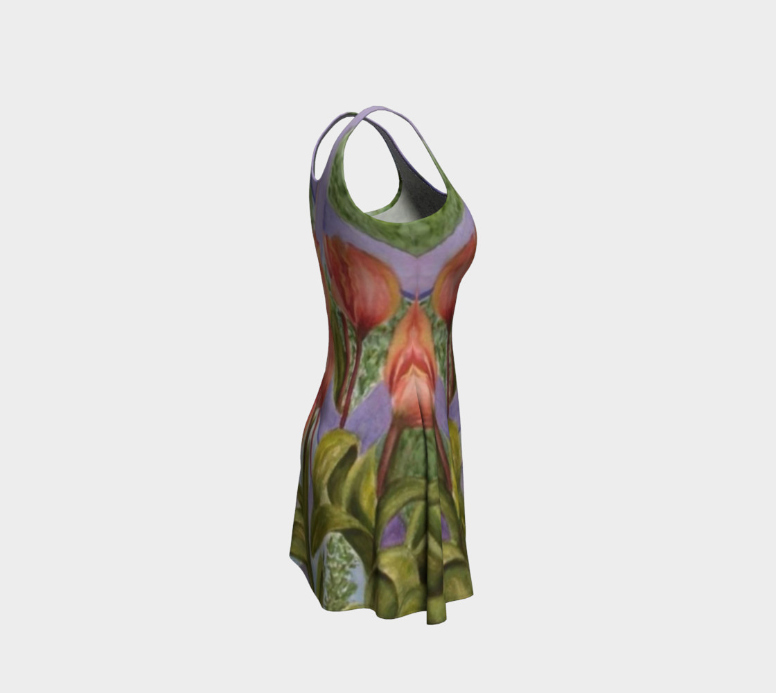 Orange Tulips 2 Flare Dress preview #4