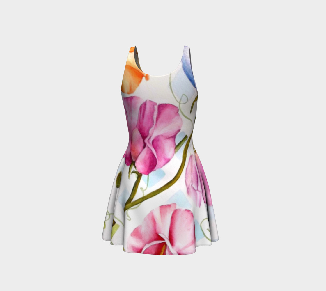 Pink Sweet Peas Flare Dress preview #3