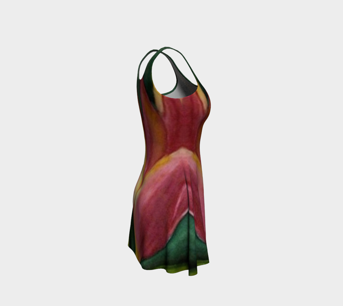 Orange Yellow Tulip Flare Dress preview #4