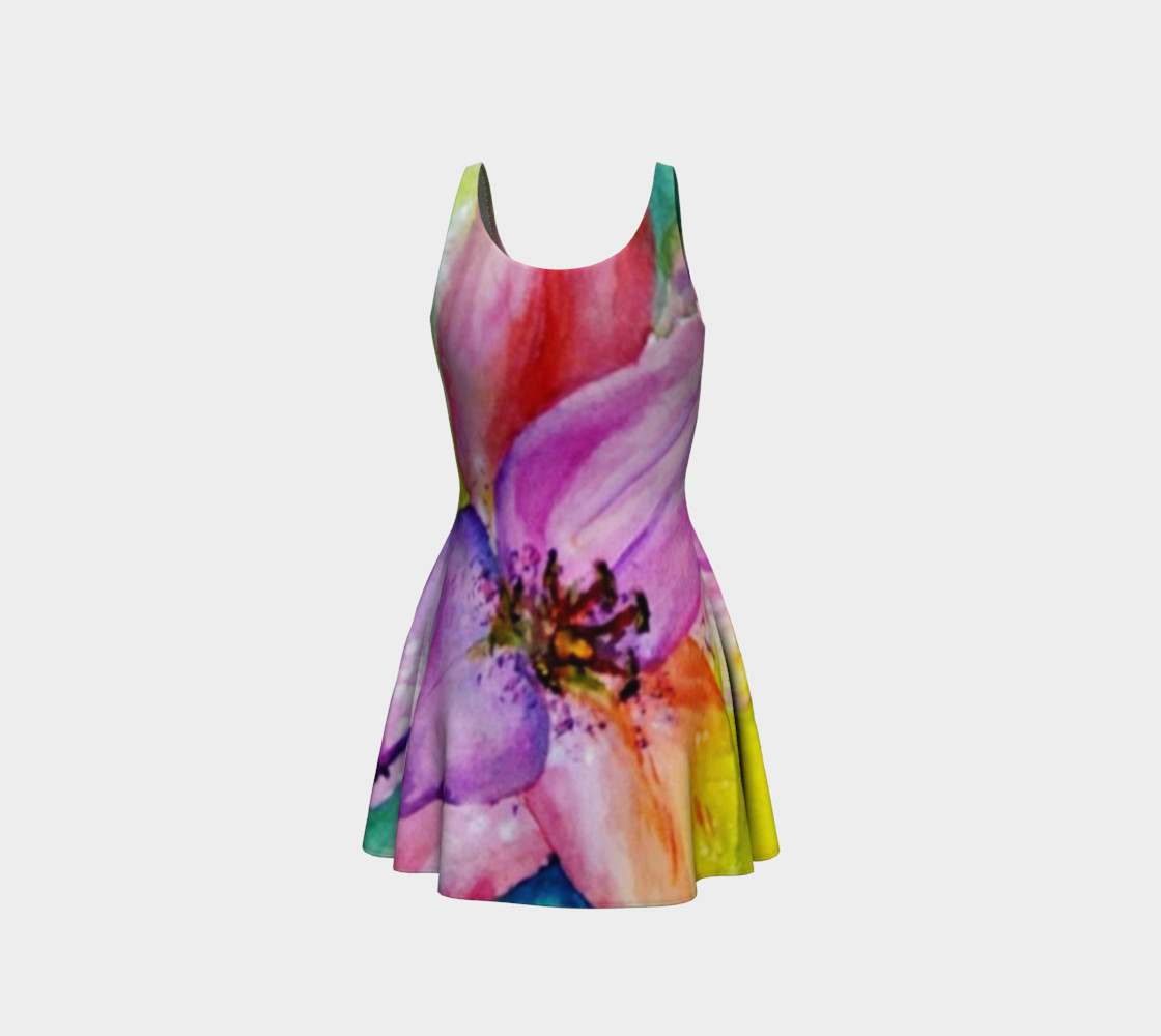 Neon Lily Flare Dress preview #3