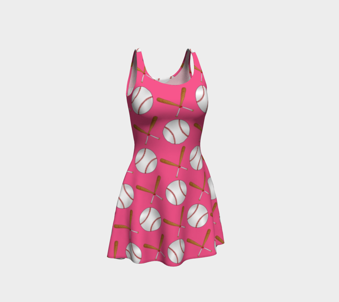 Pink baseballs bats pattern preview #1