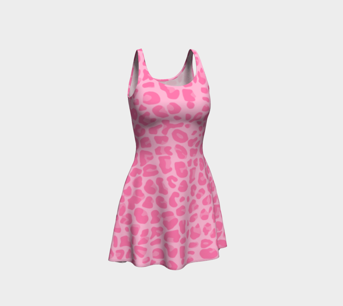 Pastel pink leopard print dress preview #1