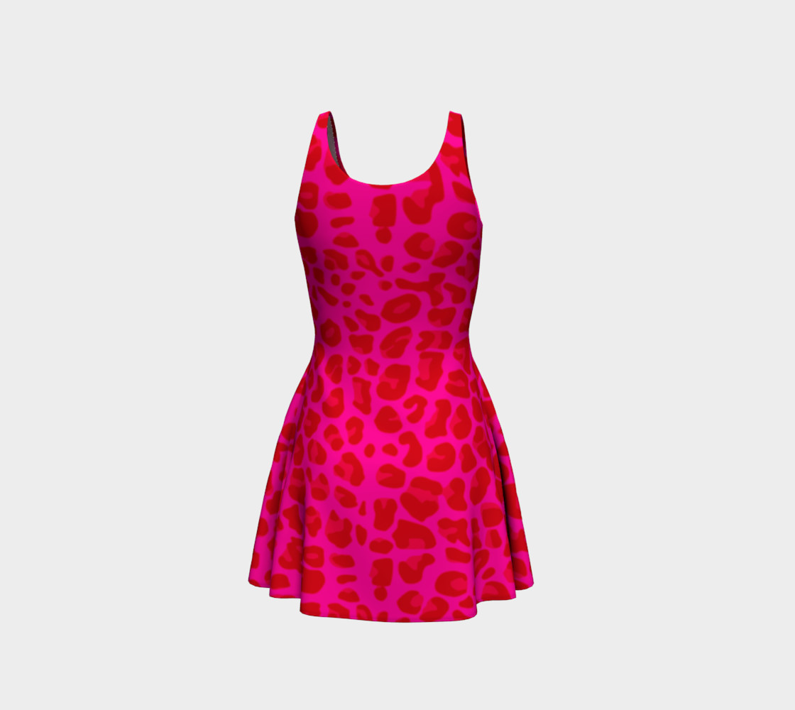 Neon pink leopard print dress preview #3
