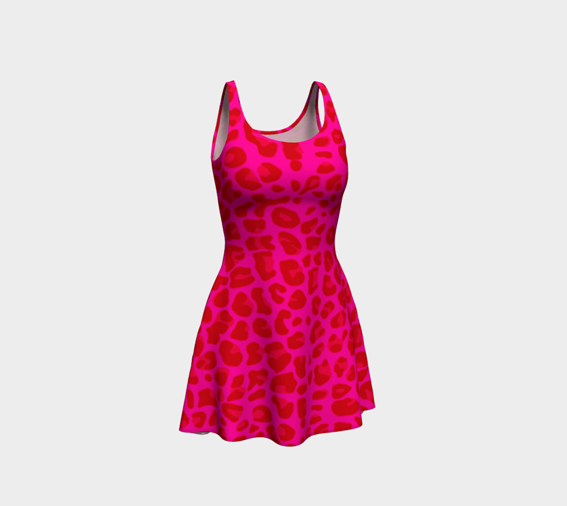 Neon pink leopard print dress preview #1