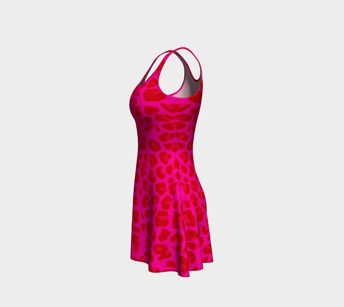 Neon pink leopard print dress preview #2