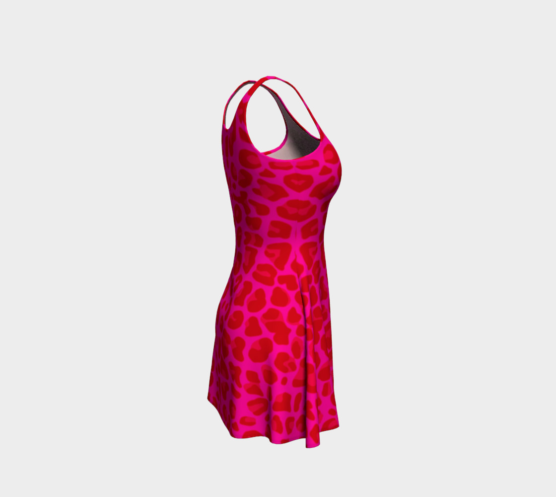 Neon pink leopard print dress preview #4