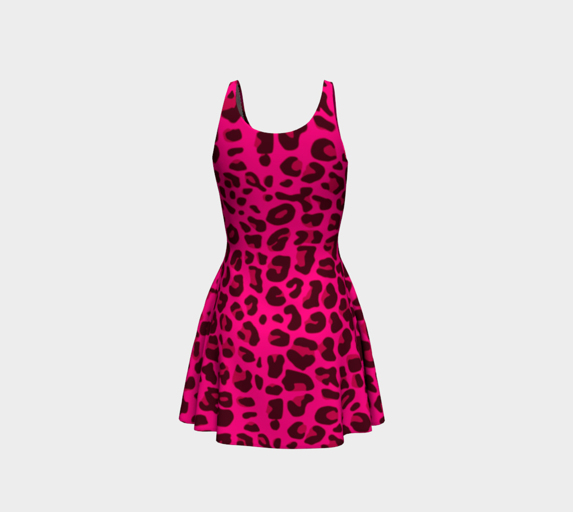 Hot pink leopard print dress preview #3