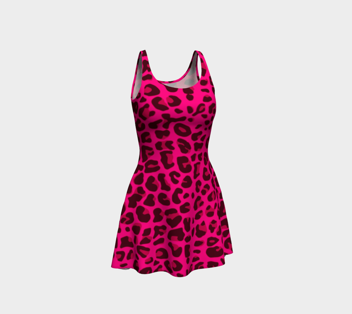 Hot pink leopard print dress thumbnail #2