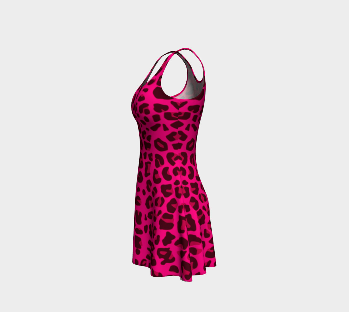 Hot pink leopard print dress preview #2