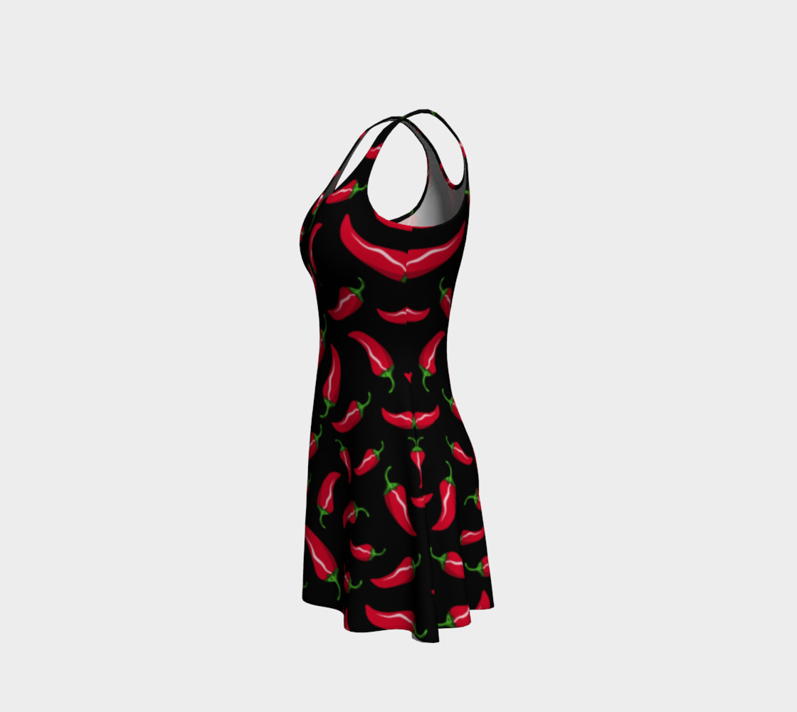 Black red chili peppers dress preview #2