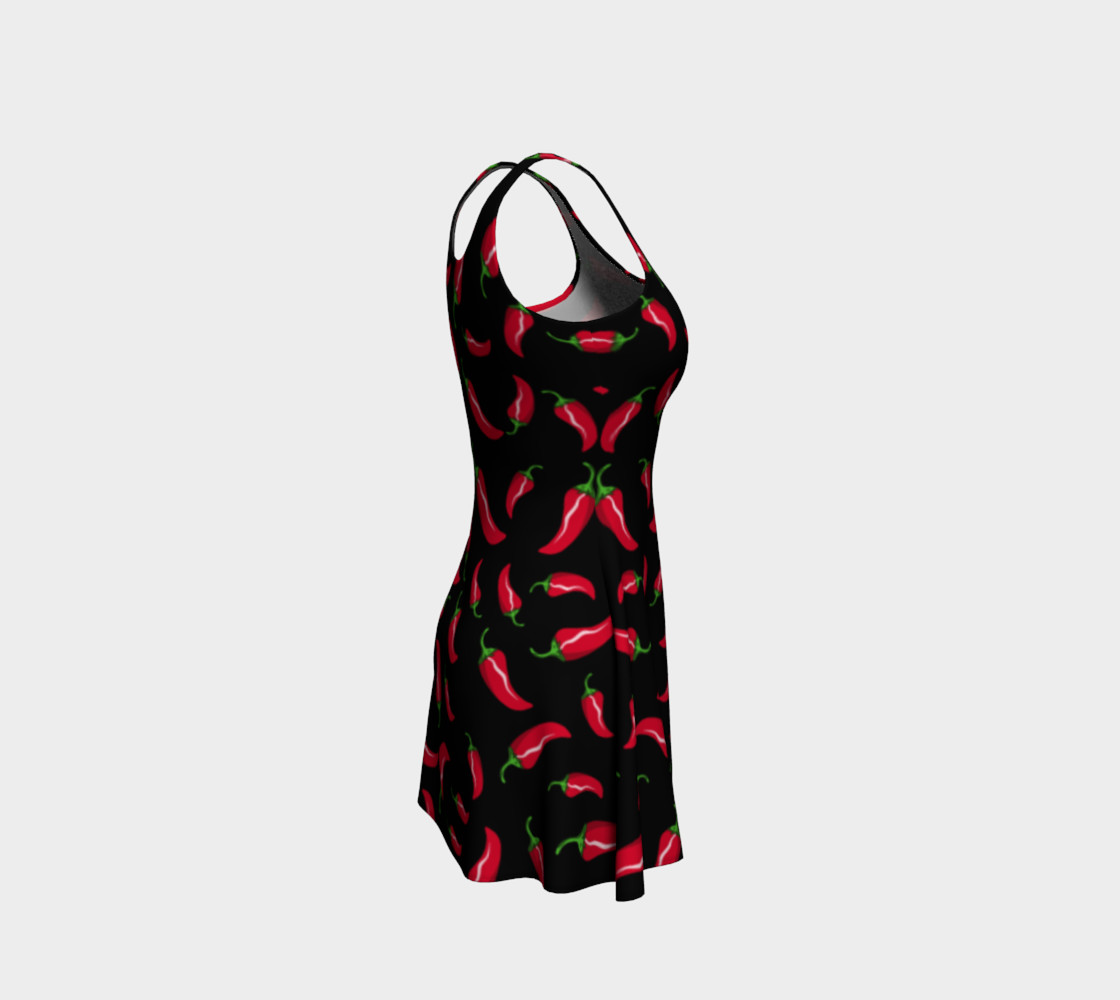 Black red chili peppers dress preview #4