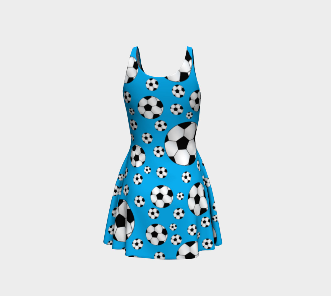 Sky blue soccer balls dress preview #3