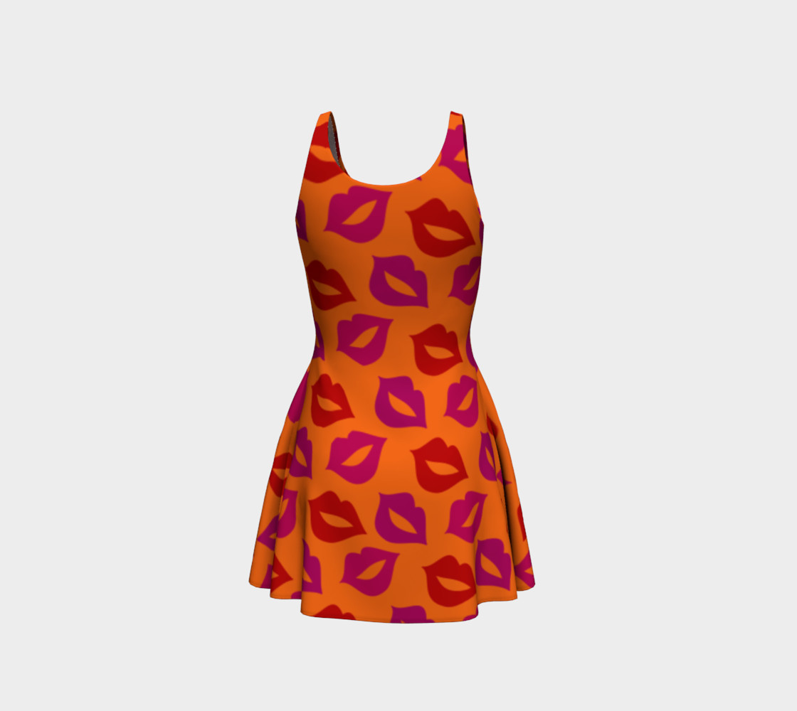 Orange red pink lips dress preview #3