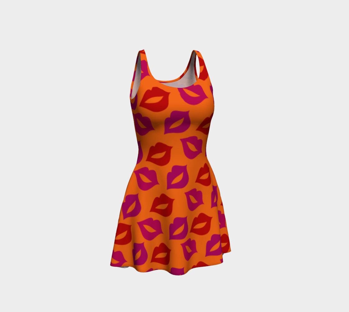 Orange red pink lips dress 3D preview