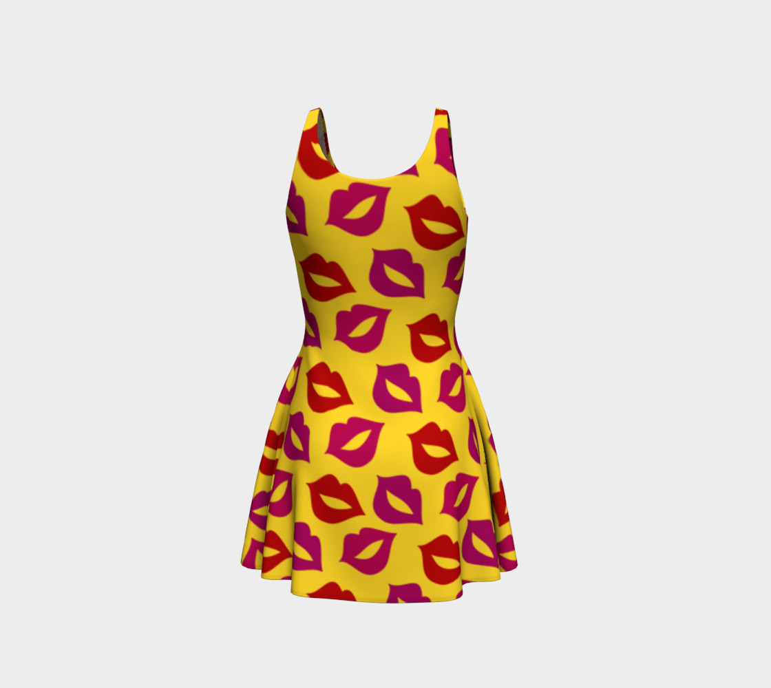 Yellow red pink lips dress preview #3