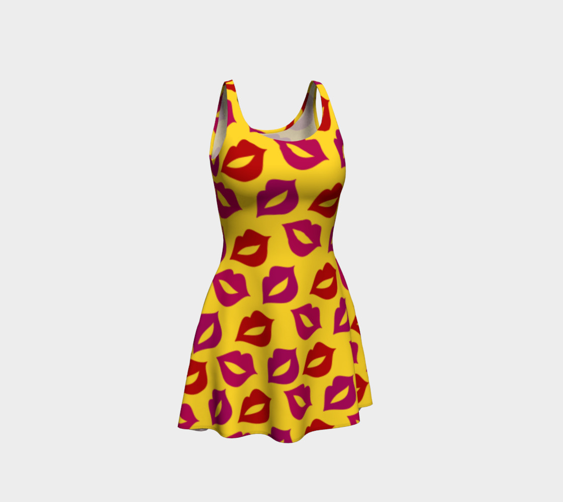 Yellow red pink lips dress preview #1