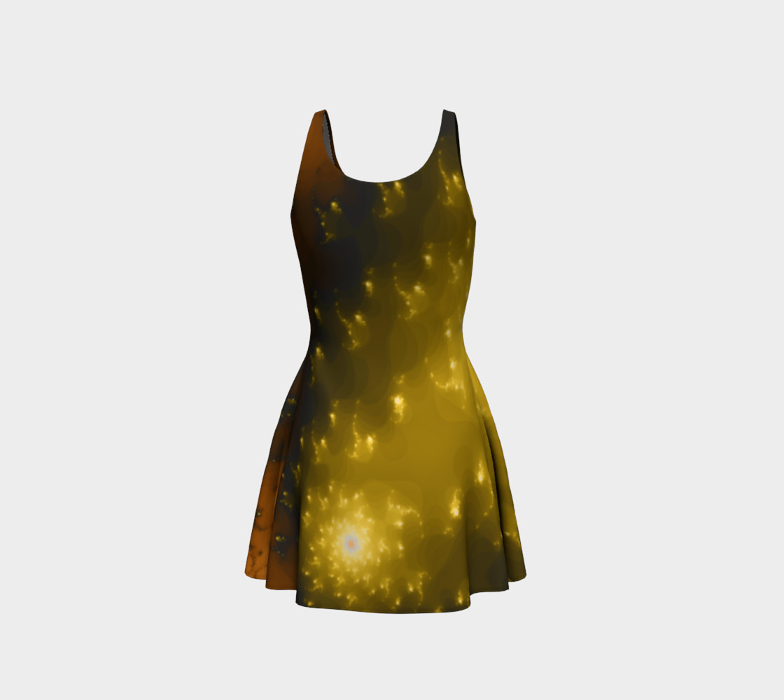 Orange and Yellow Burst of Light Flare Dress preview #3