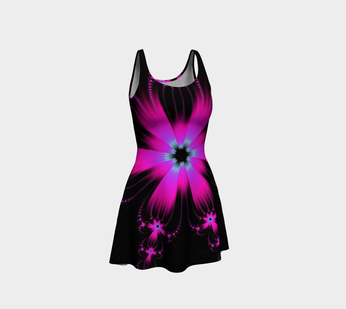 Pink Flower Burst Flare Dress 3D preview