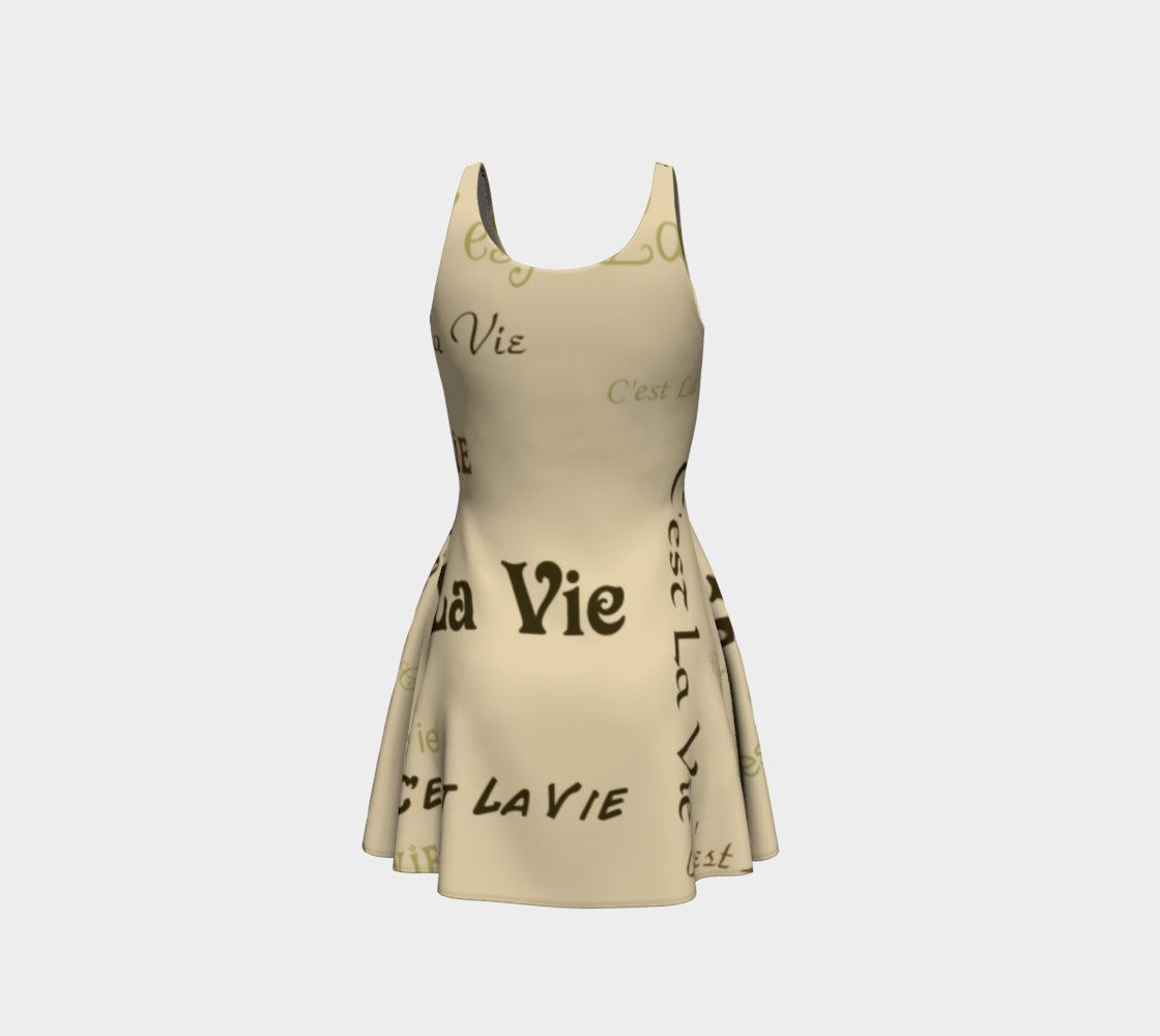 Coffee C'est La Vie Flare Dress preview #3