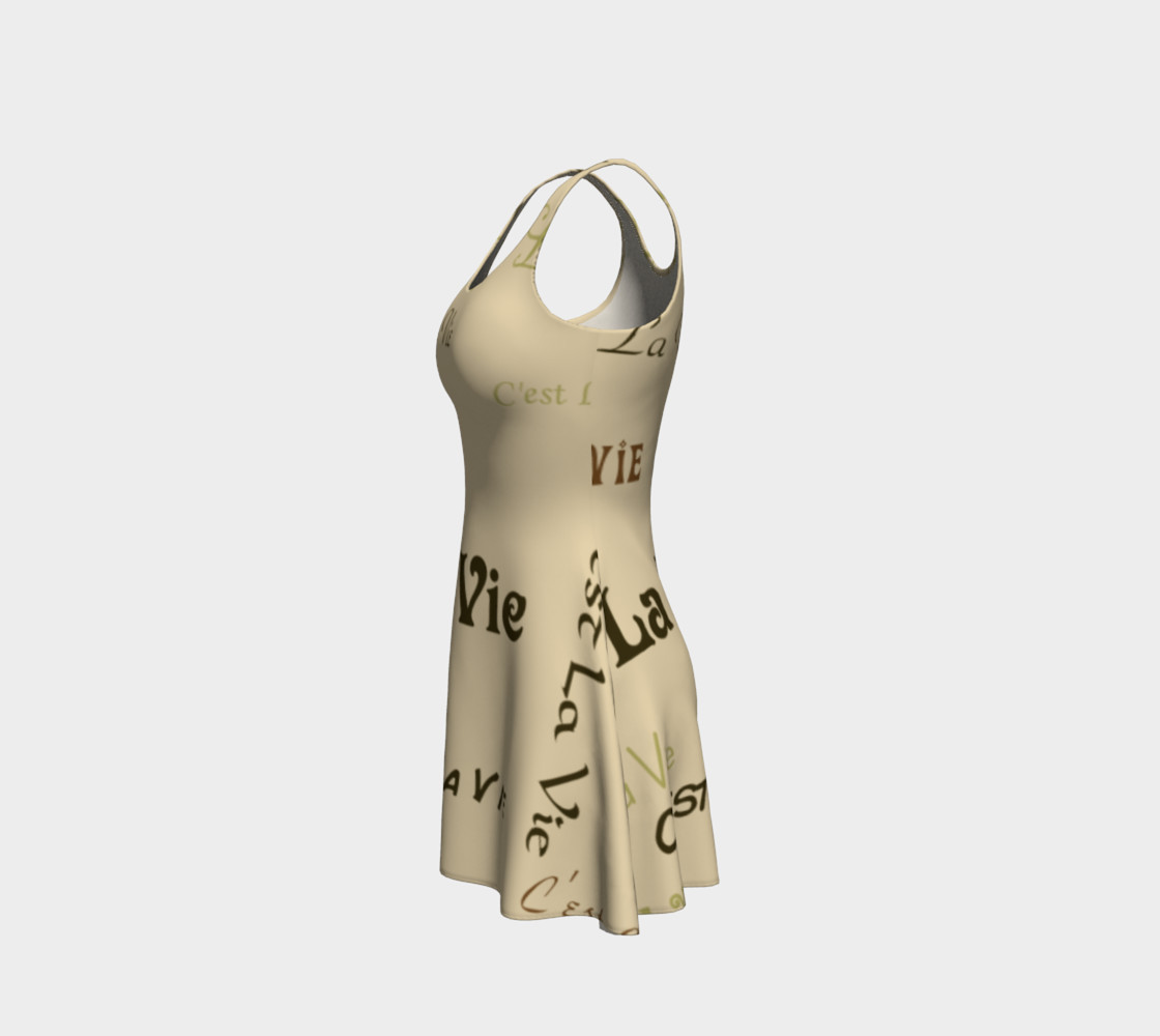 Coffee C'est La Vie Flare Dress preview #2