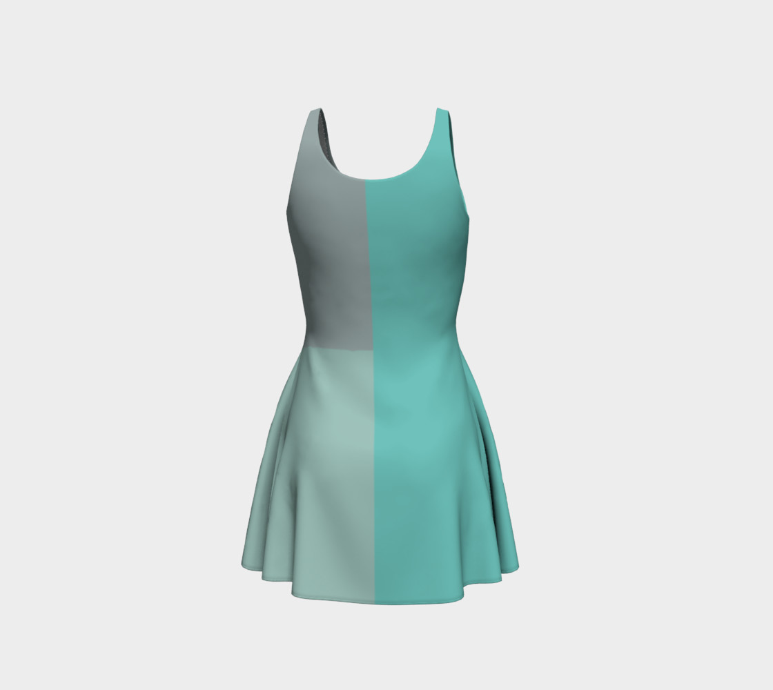 Grey with Teal Accents Flare Dress thumbnail #4