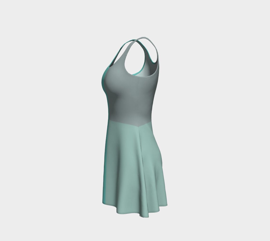 Grey with Teal Accents Flare Dress thumbnail #3