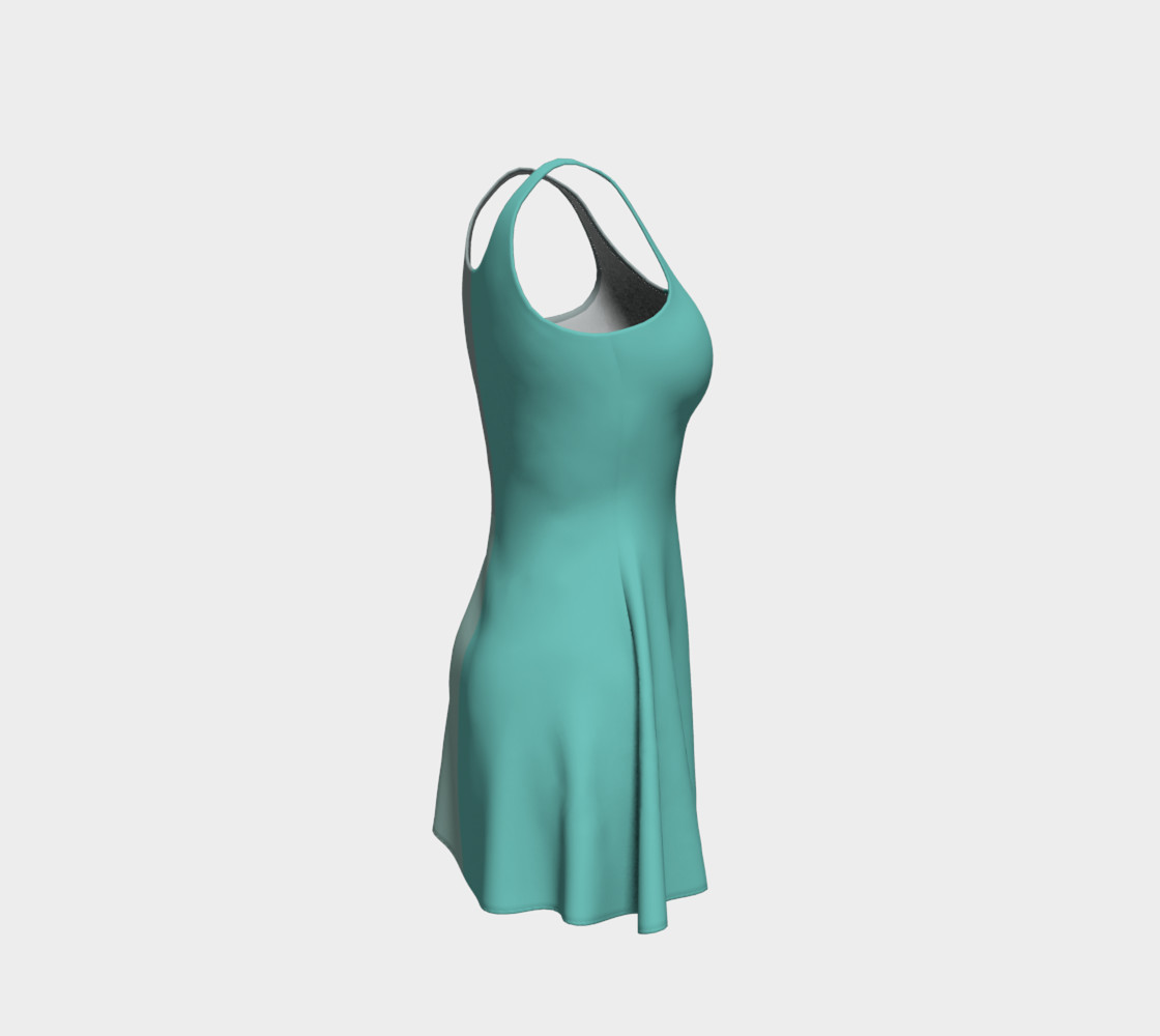 Grey with Teal Accents Flare Dress preview #4