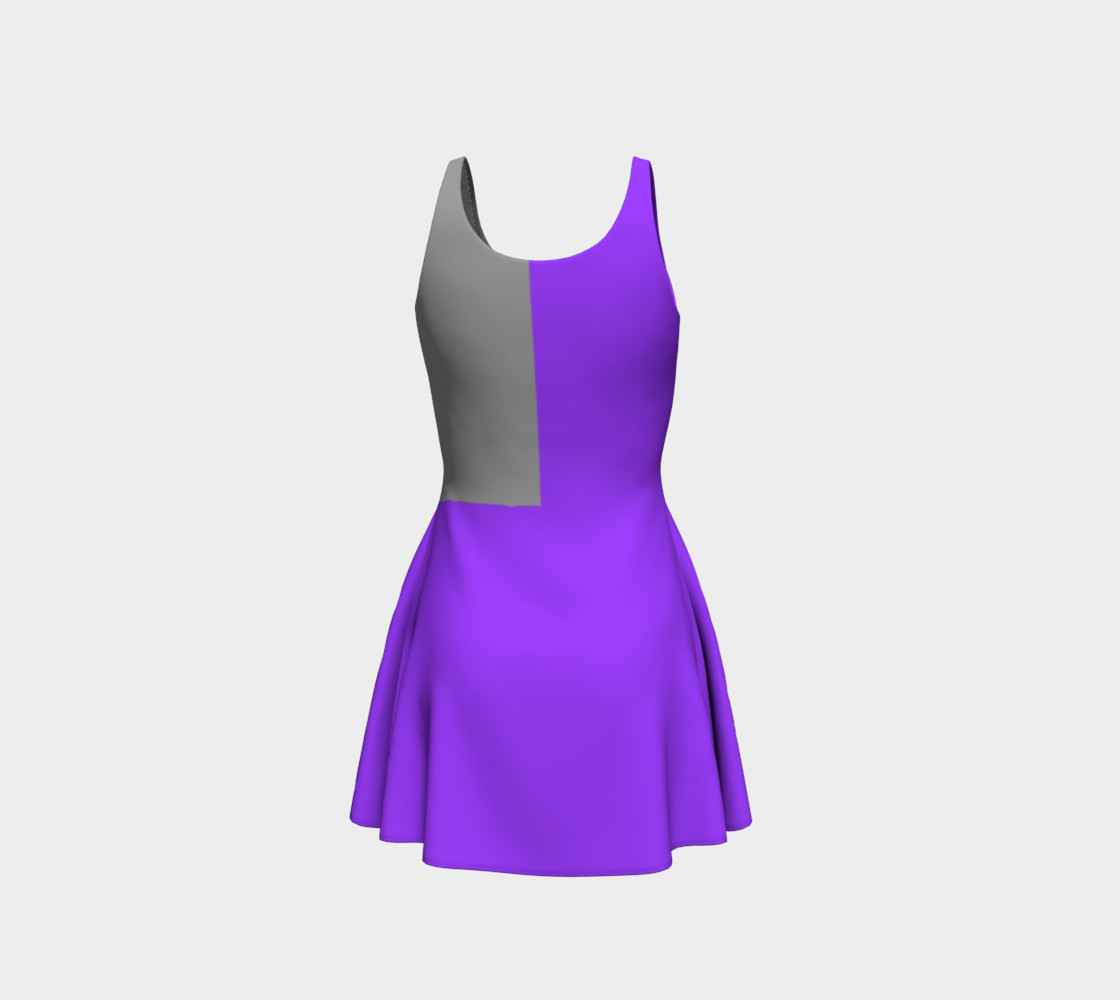Retro in Purple Neon Flare Dress preview #3