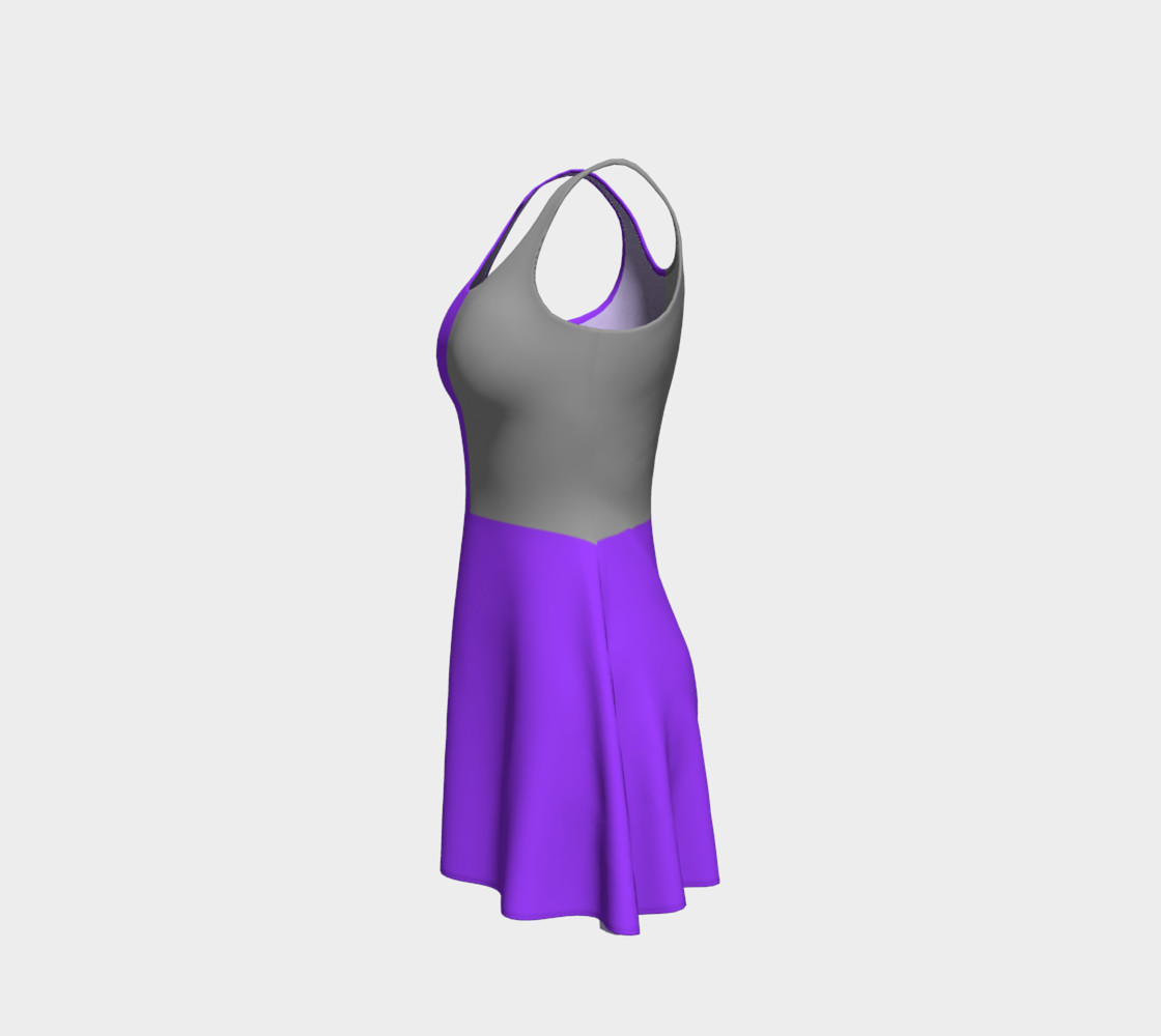 Retro in Purple Neon Flare Dress thumbnail #3