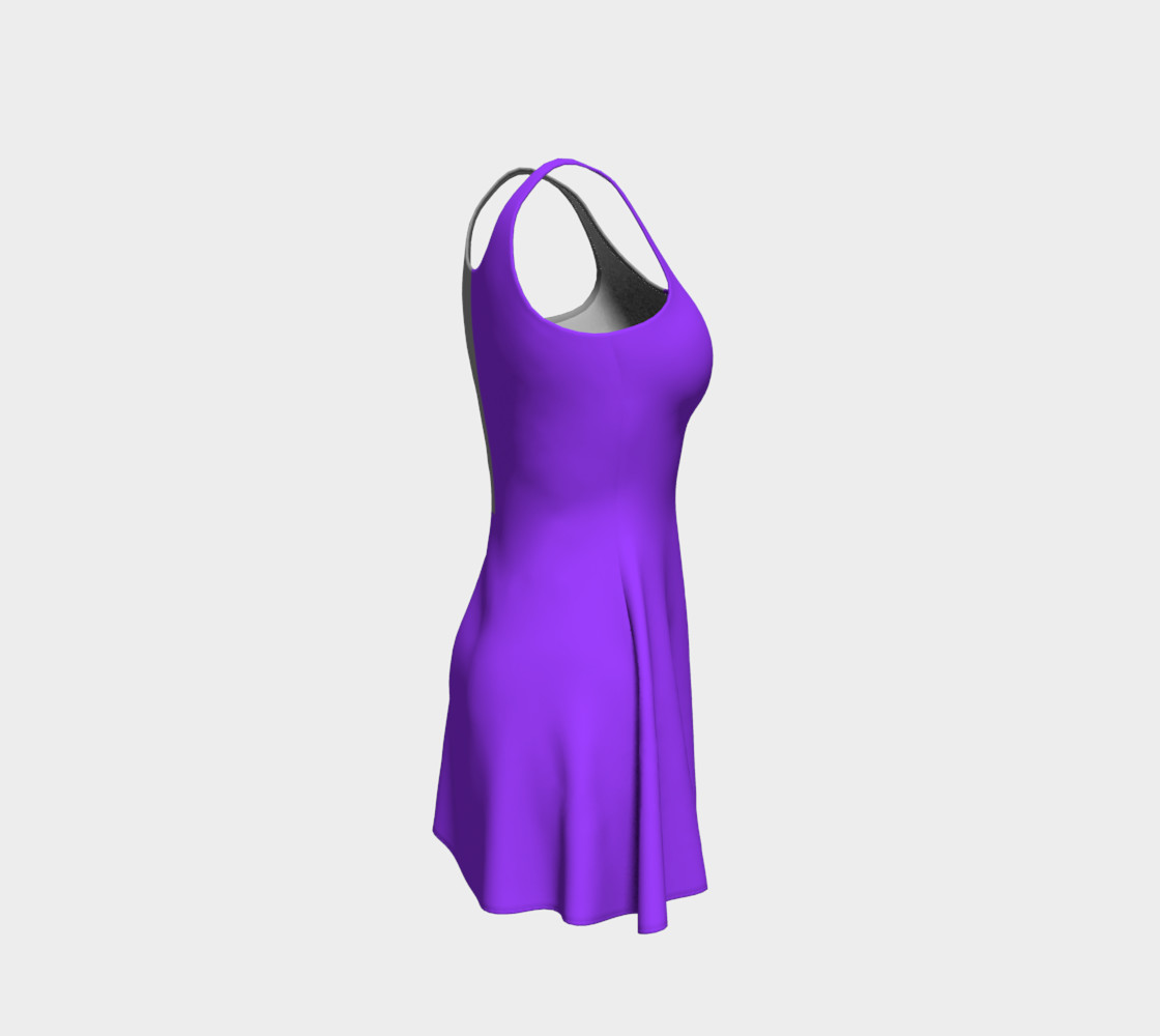 Retro in Purple Neon Flare Dress preview #4