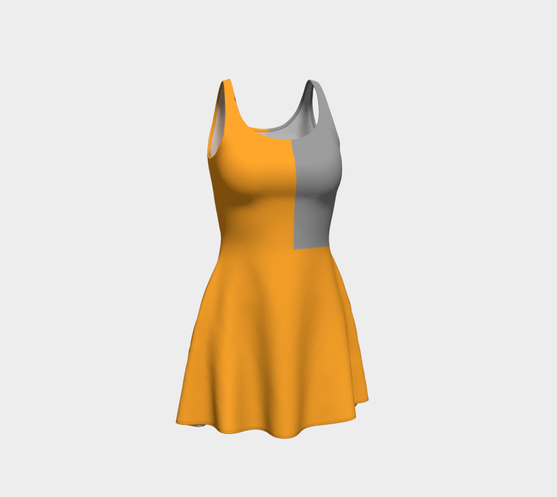 Retro in Orange Flare Dress 3D preview