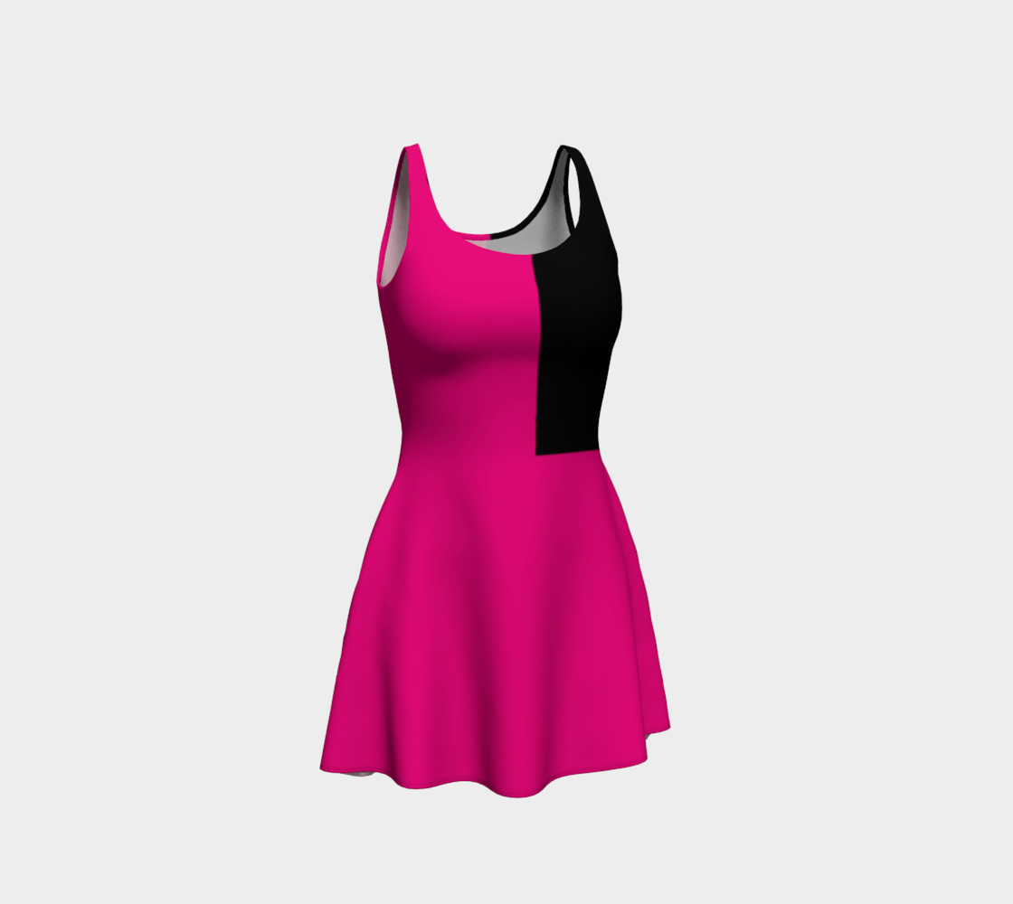 Retro in Fuchsia Neon Flare Dress thumbnail #2