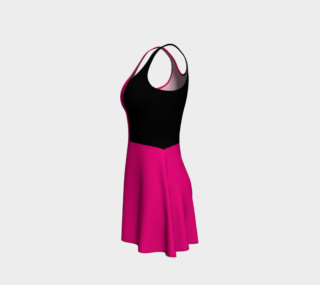 Retro in Fuchsia Neon Flare Dress preview #2